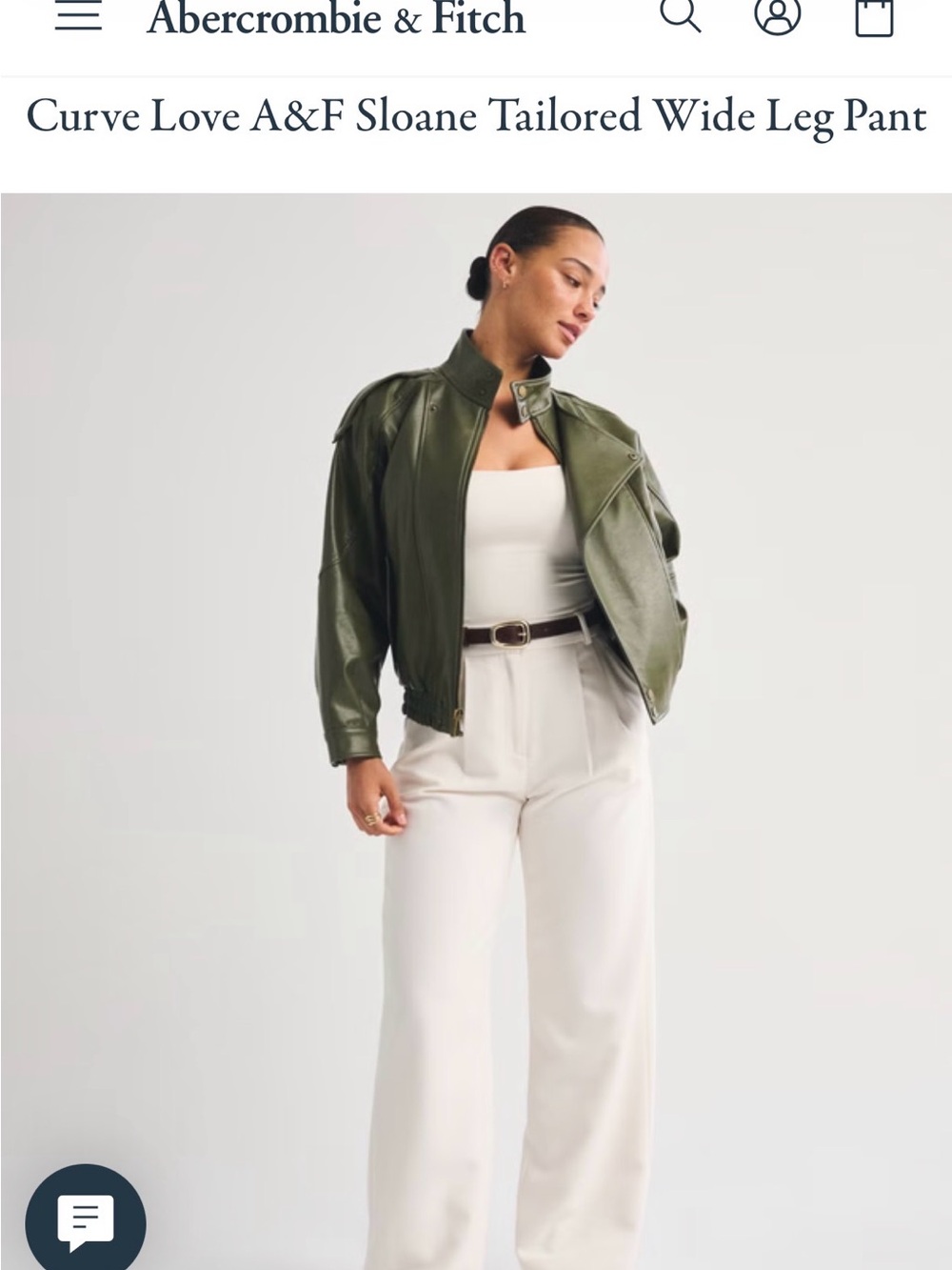A&F Curve Love Sloane Tailored Pant in Beige